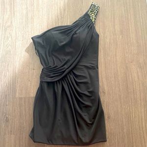 La Femme One Shoulder Draped Mini